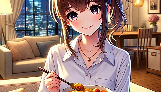 女の子食事画像85